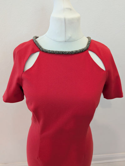 Coast Red Beaded neck Dress 14