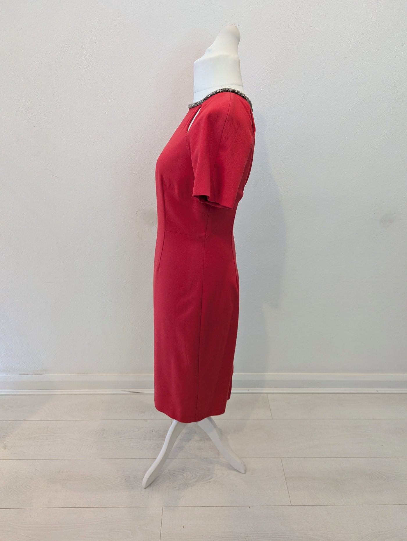 Coast Red Beaded neck Dress 14