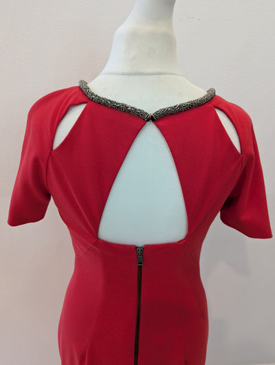 Coast Red Beaded neck Dress 14