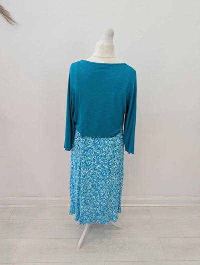 Per Una Teal Flower Dress & Shrug 18L