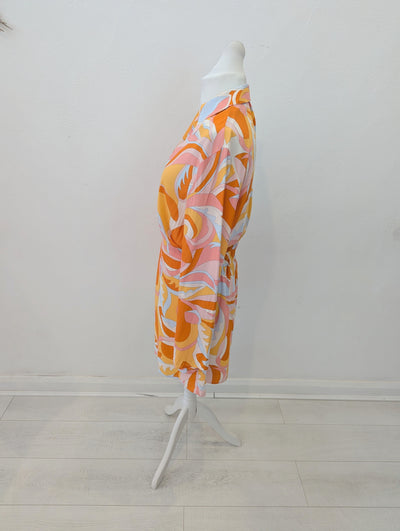 Mango multi print dress L NWT