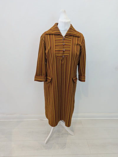 Makyta 1980's brown stripe Dress 14