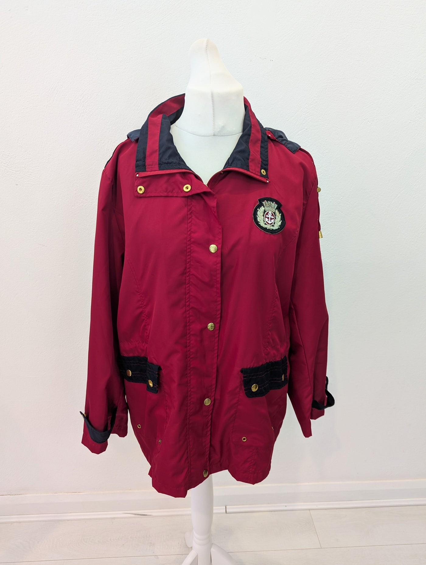 La Maison Du Jersey 1980s red rain Jacket 10/12
