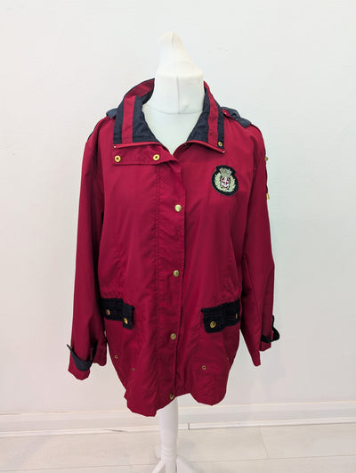 La Maison Du Jersey 1980s red rain Jacket 10/12