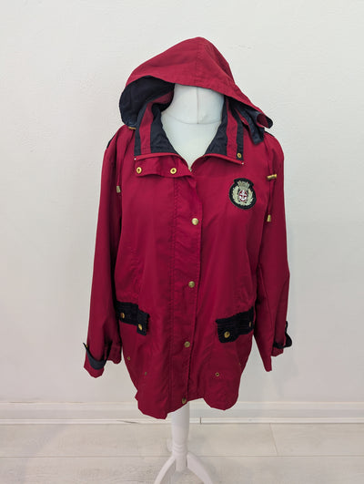 La Maison Du Jersey 1980s red rain Jacket 10/12