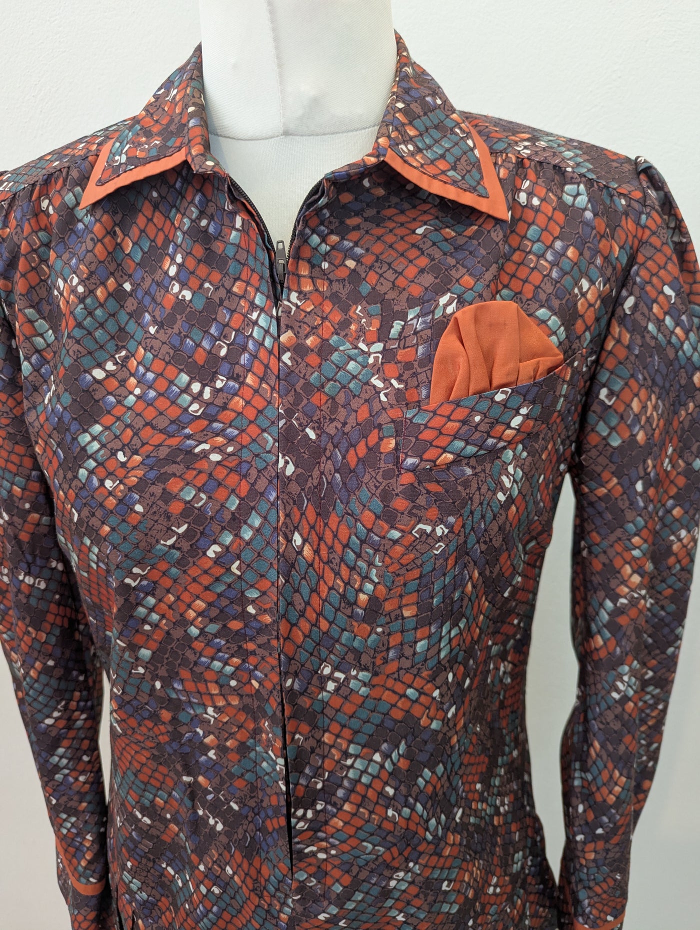 1980s Orange Midi Dress 14