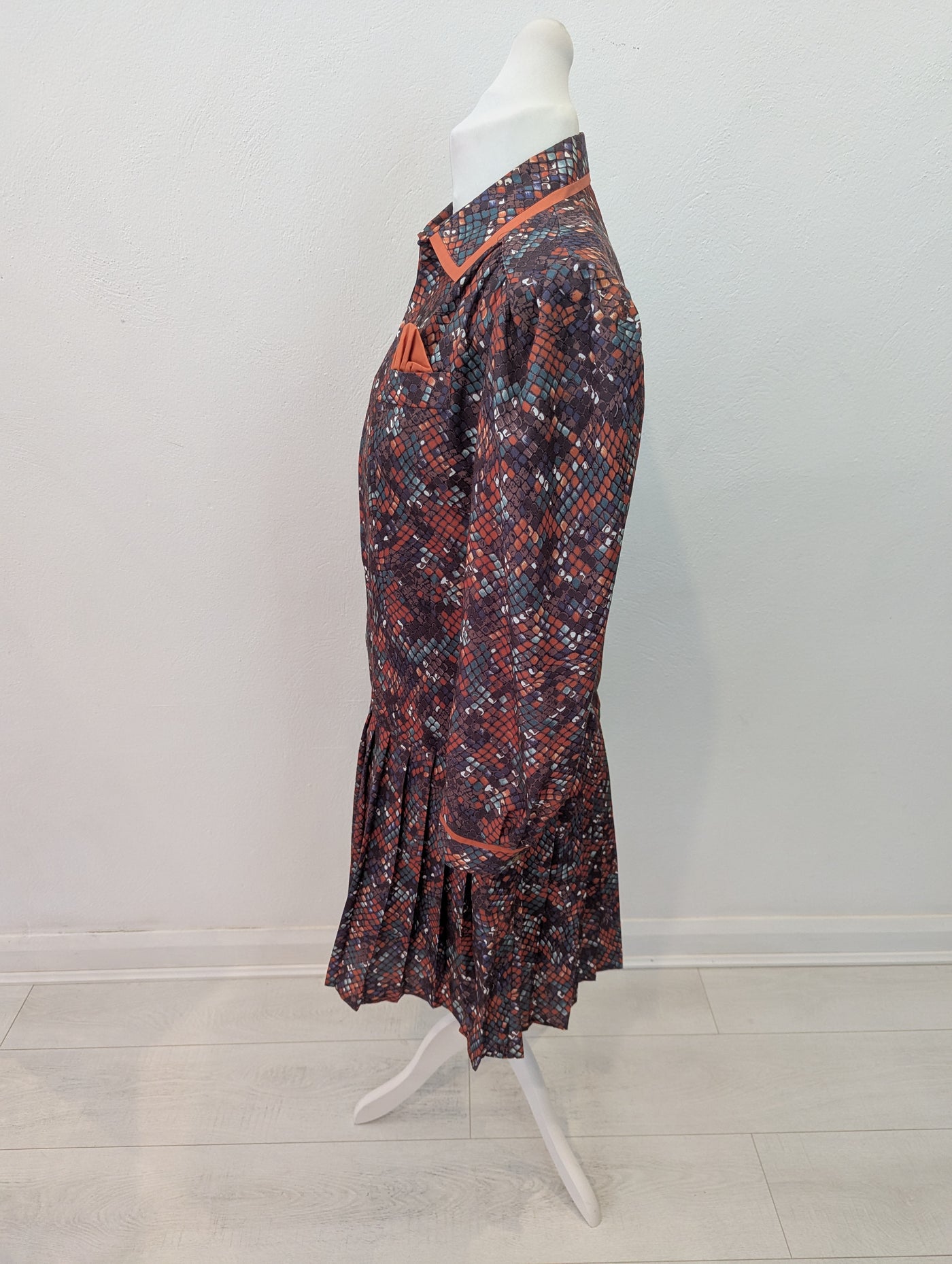 1980s Orange Midi Dress 14