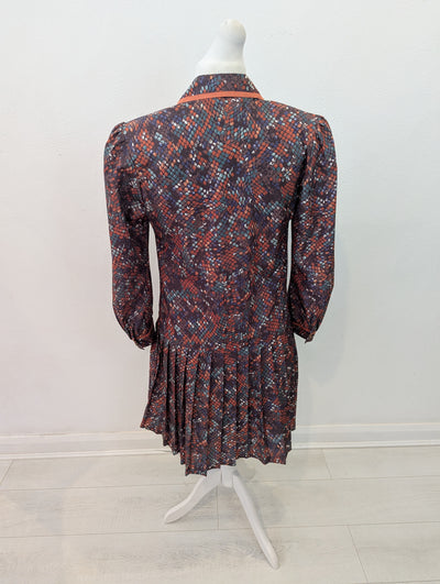 1980s Orange Midi Dress 14