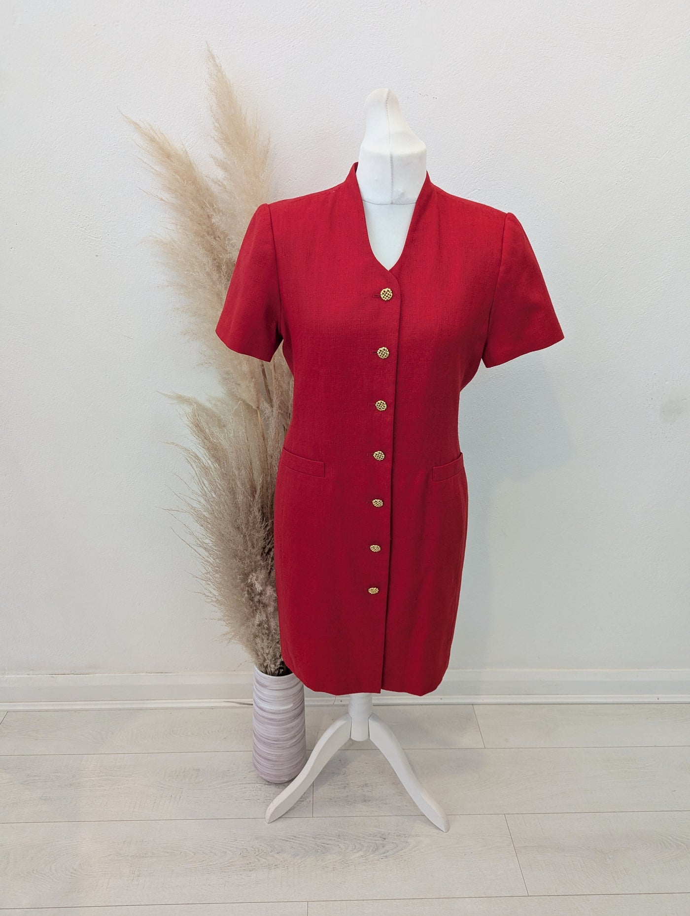 Kasper 1980s Red Dress 12/14