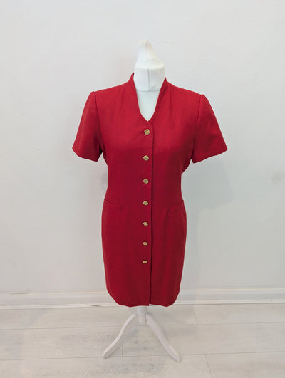 Kasper 1980s Red Dress 12/14