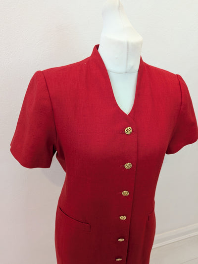 Kasper 1980s Red Dress 12/14