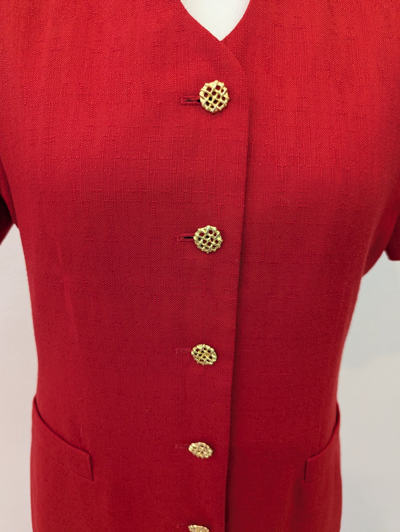 Kasper 1980s Red Dress 12/14