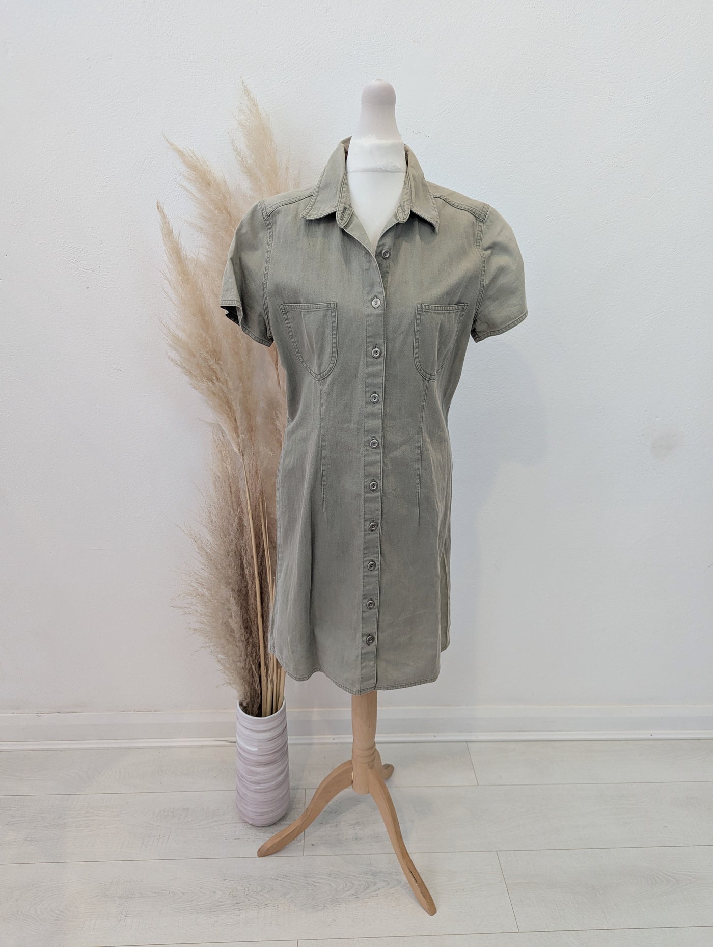 St Michael 1990s Khaki Dress 10