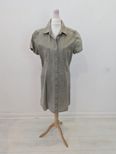St Michael 1990s Khaki Dress 10