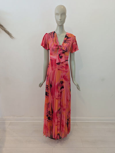 Forever Unique Orange Pleated Dress 6 NWT RRP £169