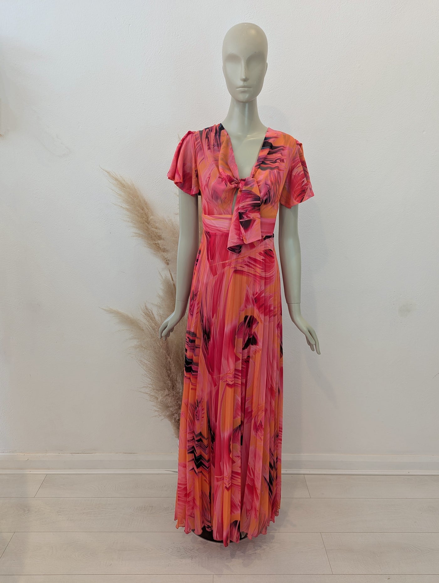 Forever Unique Orange Pleated Dress 6 NWT RRP £169