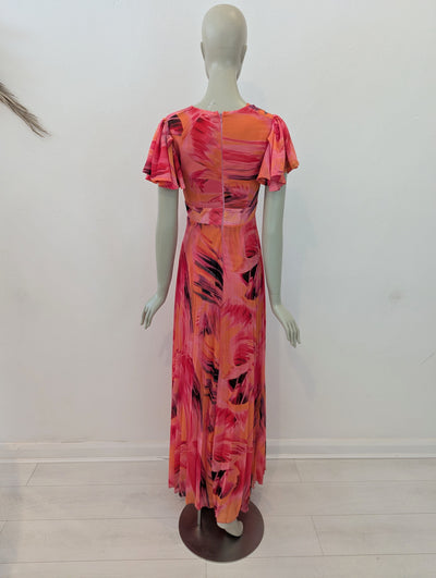 Forever Unique Orange Pleated Dress 6 NWT RRP £169