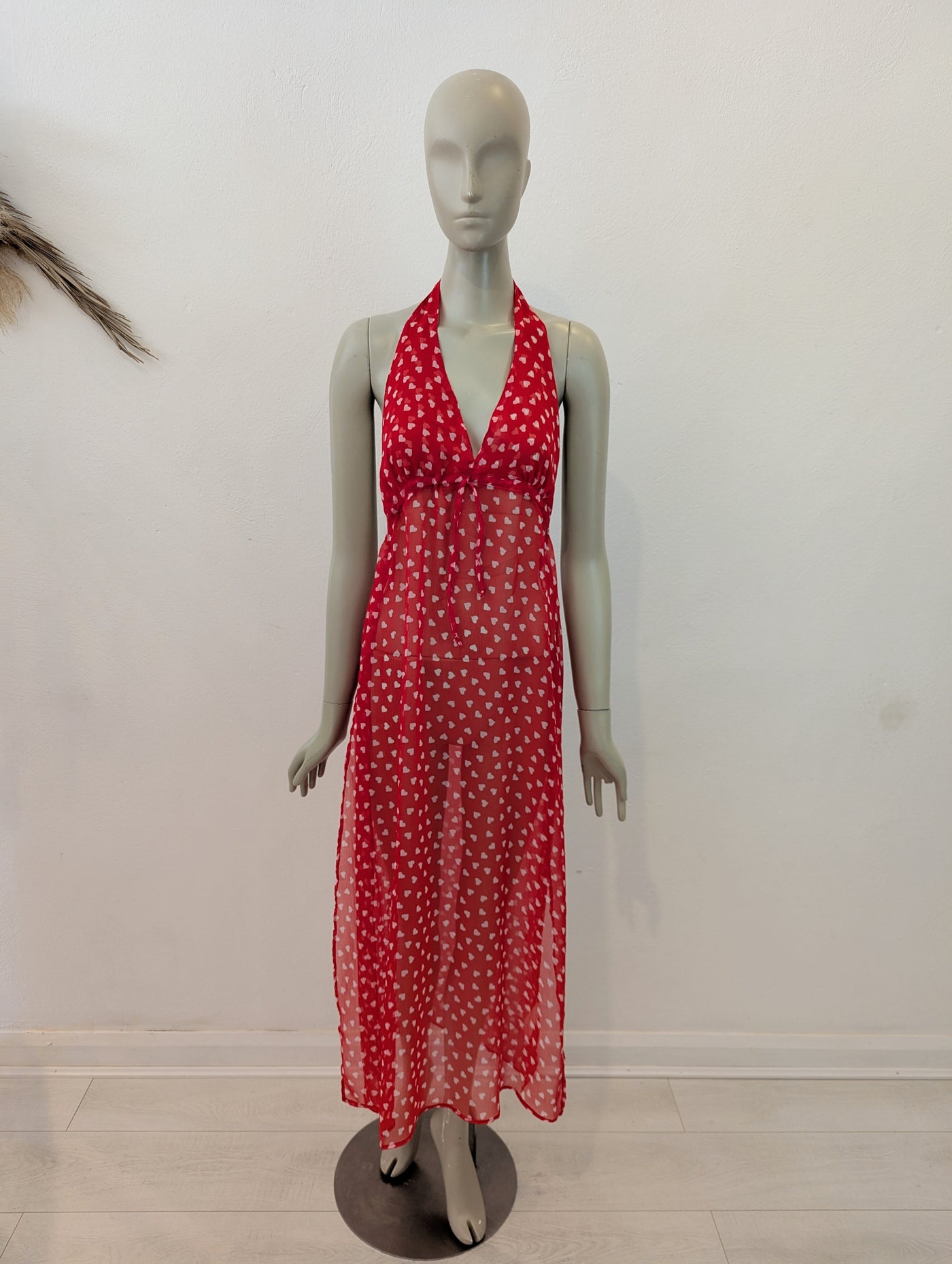 Brave Soul Red Heart Sheer Beach Dress XS NWT