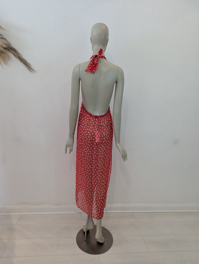 Brave Soul Red Heart Sheer Beach Dress XS NWT