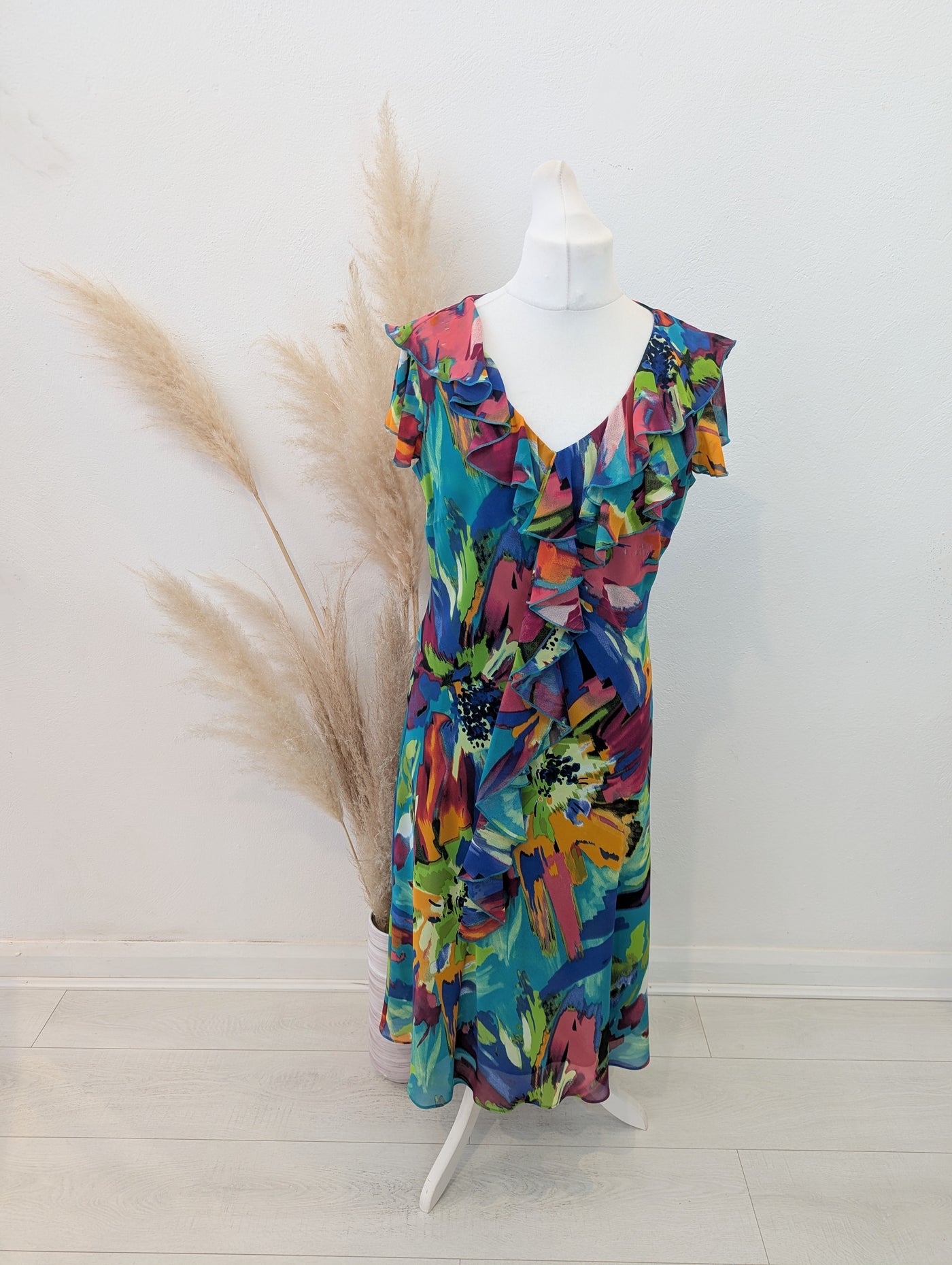 Per Una Green Print Dress 18L