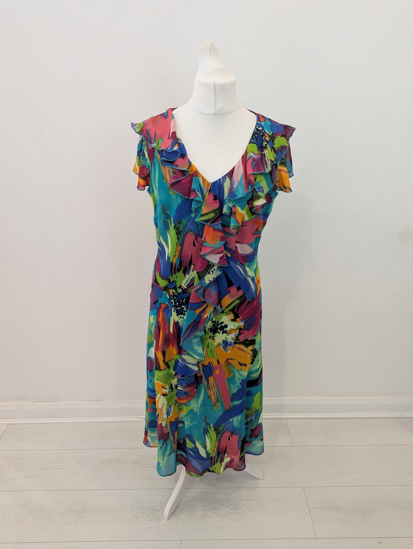 Per Una Green Print Dress 18L