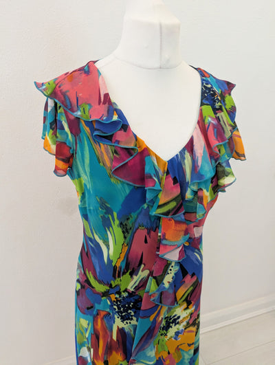 Per Una Green Print Dress 18L