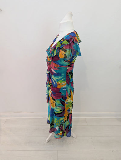 Per Una Green Print Dress 18L