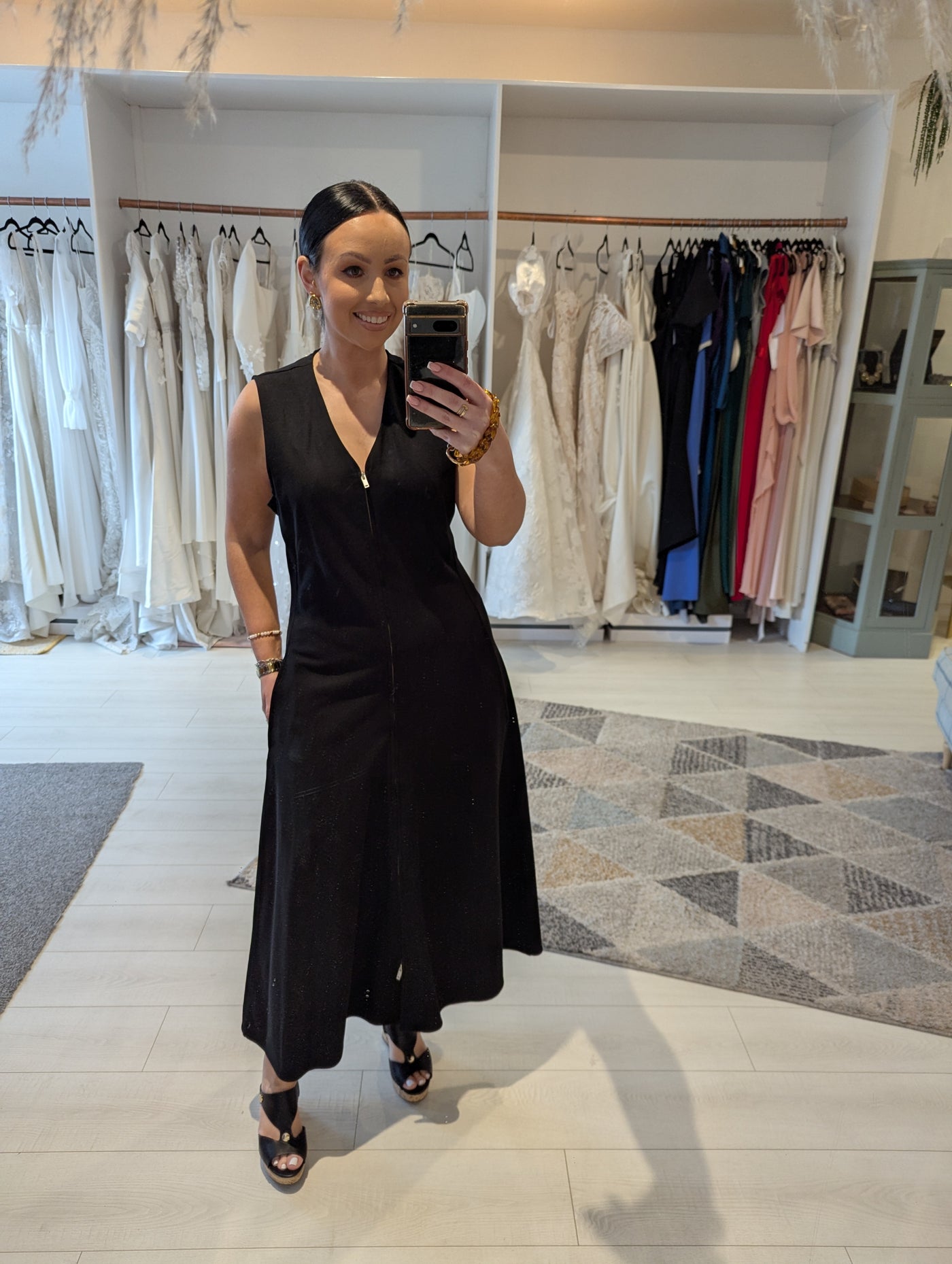 COS Black Zip Front Dress M RRP £95