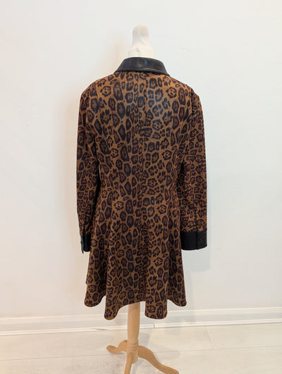 Stand Studio leopard/ pleather trim dress 10