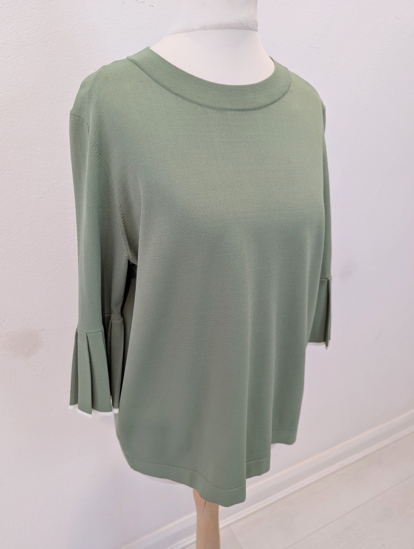 Cos Green Pleated Sleeve Top S NWT £59