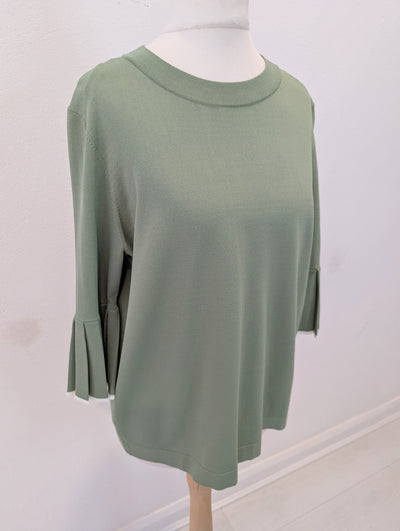 Cos Green Pleated Sleeve Top S NWT £59