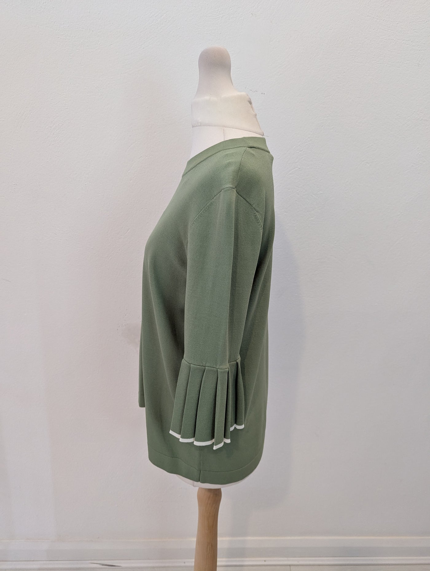 Cos Green Pleated Sleeve Top S NWT £59