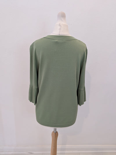 Cos Green Pleated Sleeve Top S NWT £59
