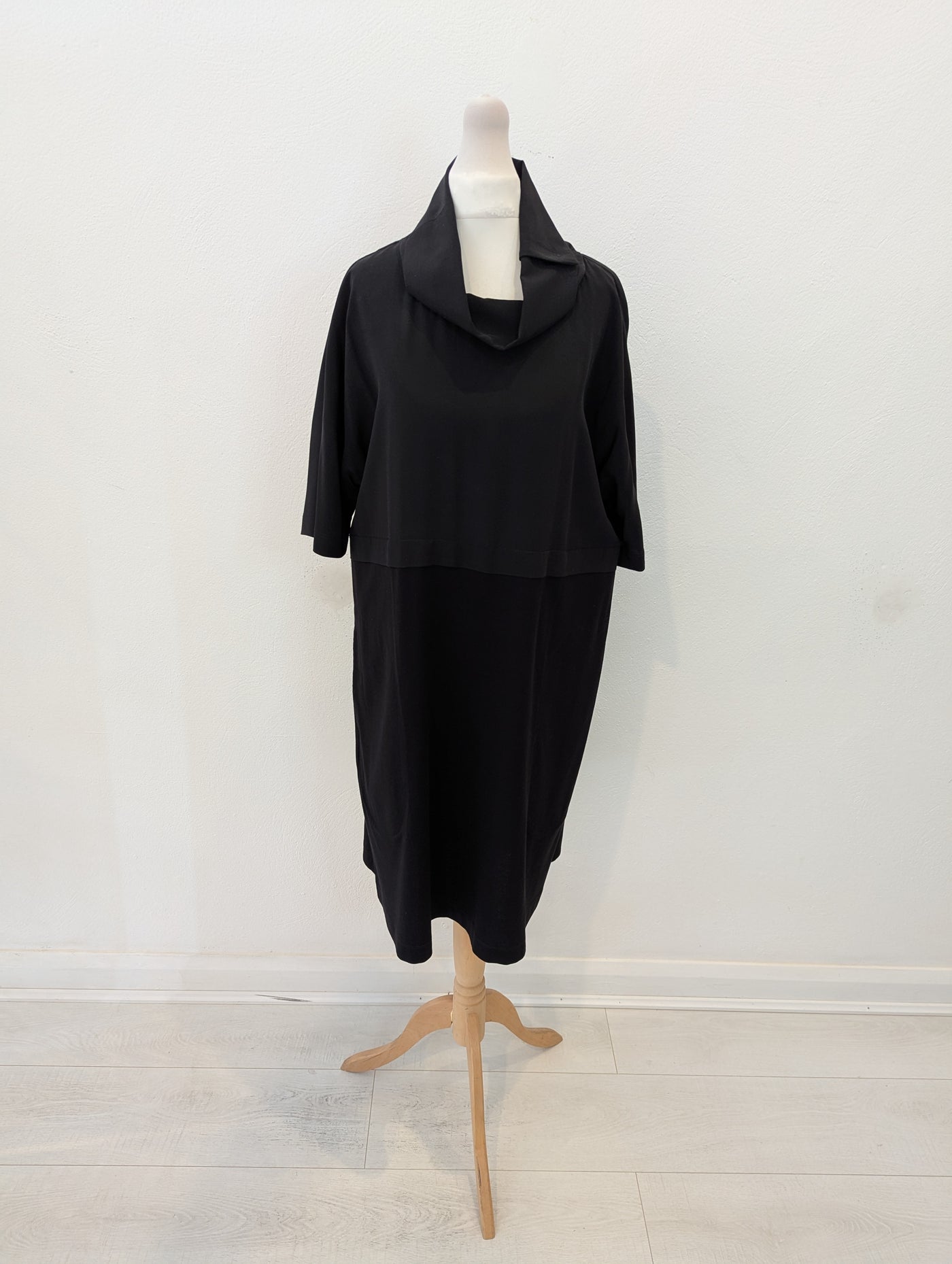 Cos Black Funnel Neck Dress S