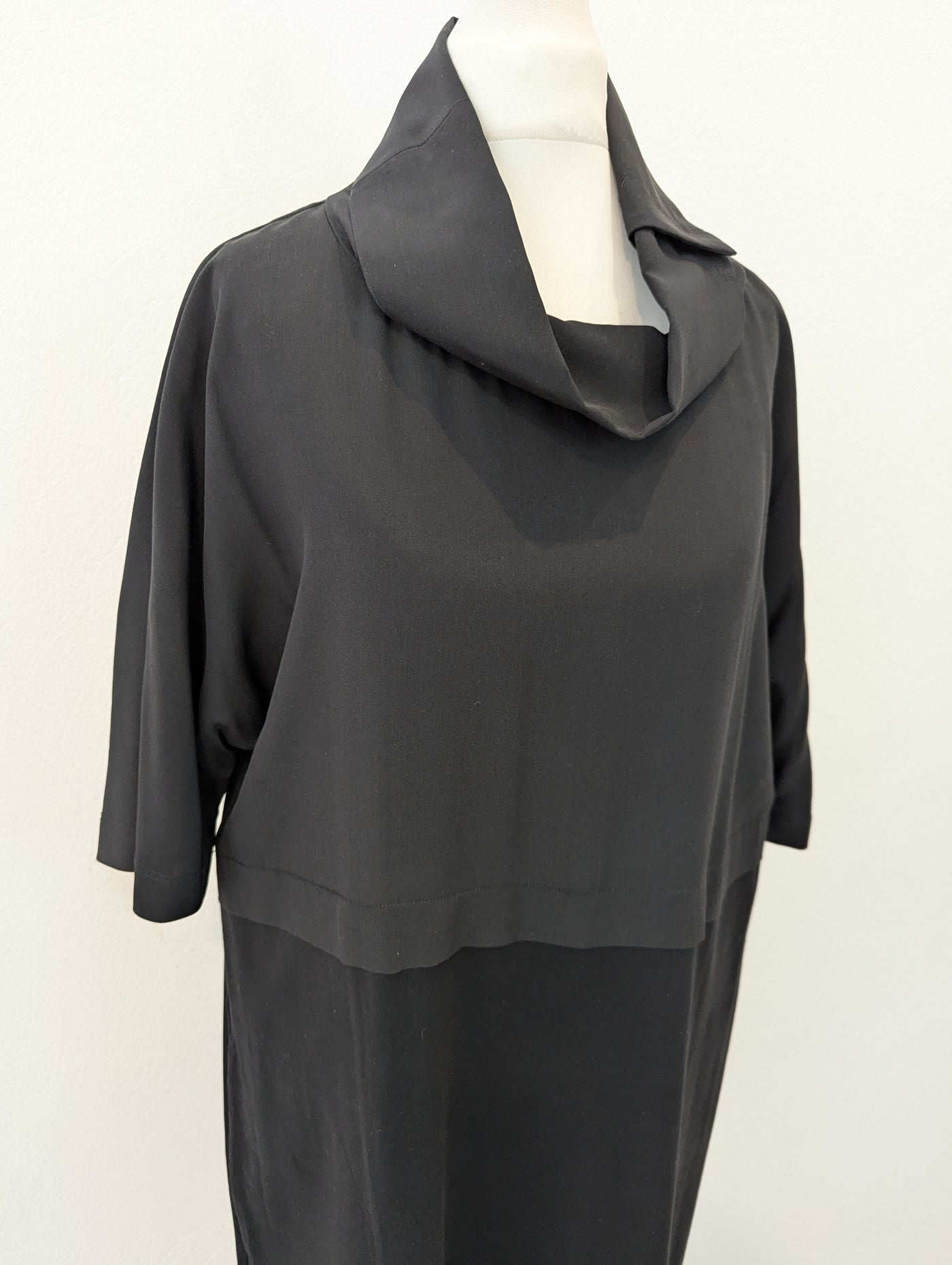 Cos Black Funnel Neck Dress S