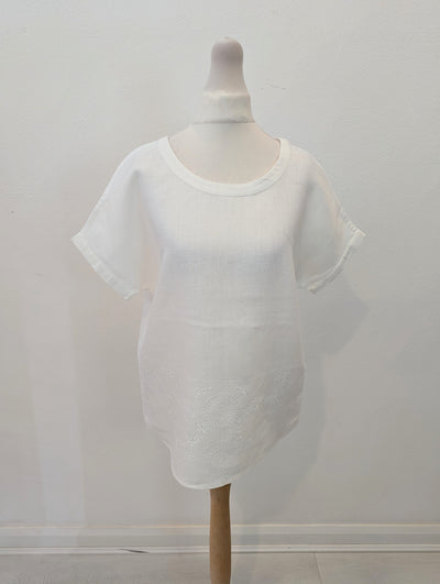 Pure Collection White Embroidered Linen top 10