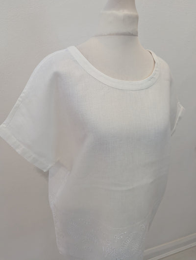 Pure Collection White Embroidered Linen top 10
