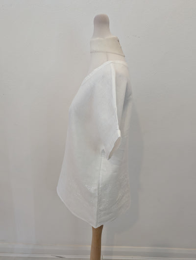 Pure Collection White Embroidered Linen top 10