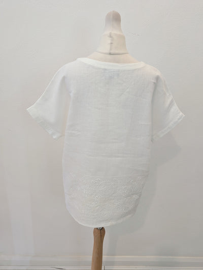 Pure Collection White Embroidered Linen top 10