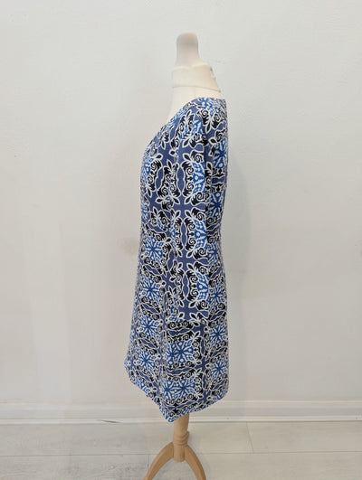 Boden Blue Print Linen Tunic 10