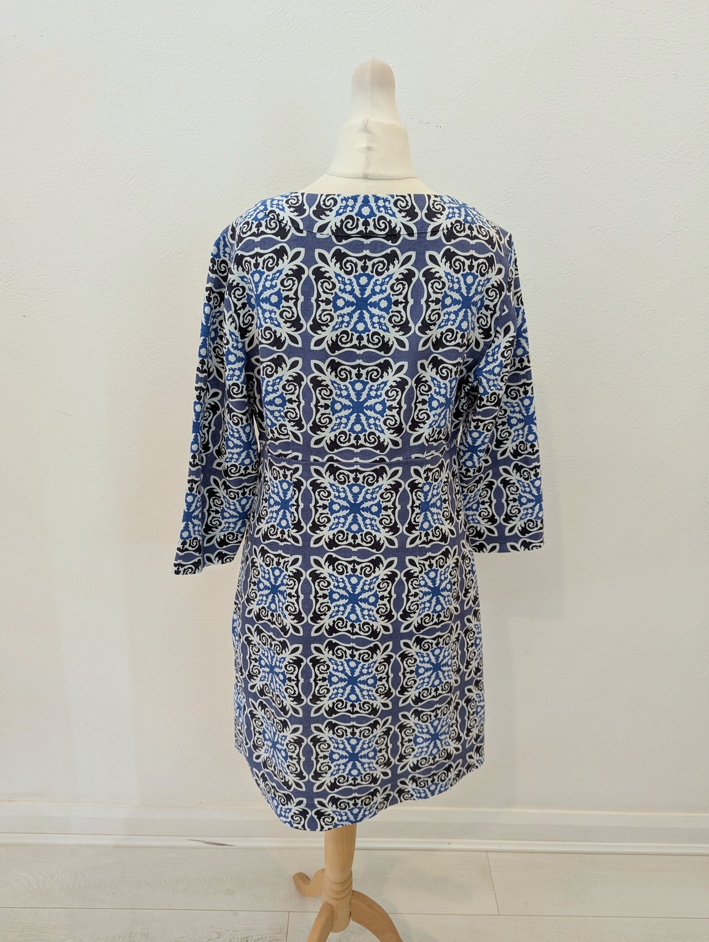Boden Blue Print Linen Tunic 10