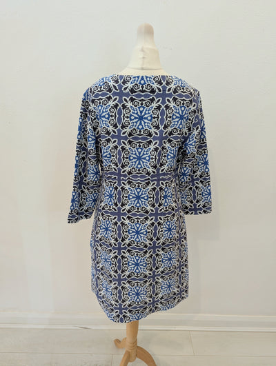 Boden Blue Print Linen Tunic 10