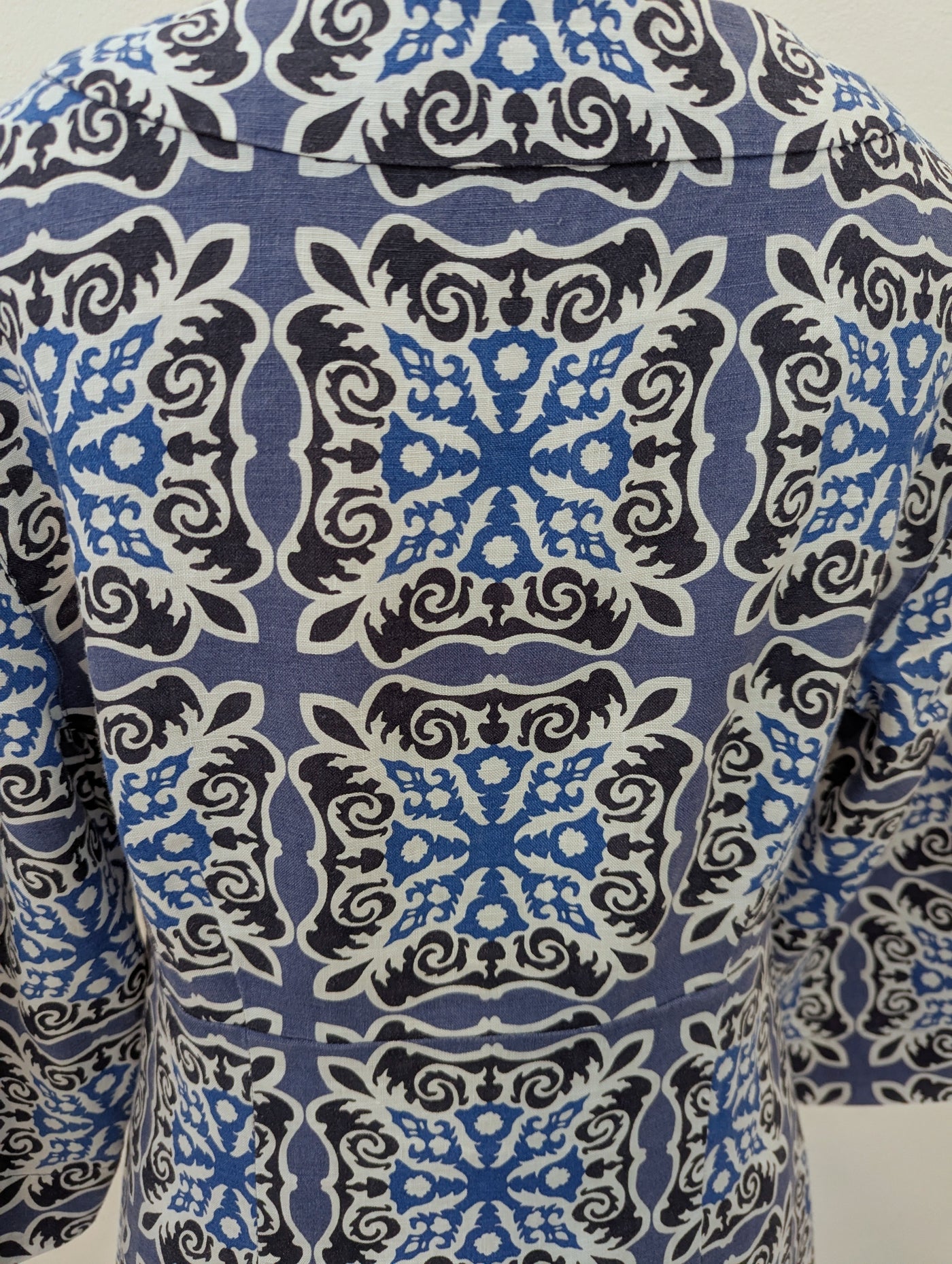 Boden Blue Print Linen Tunic 10