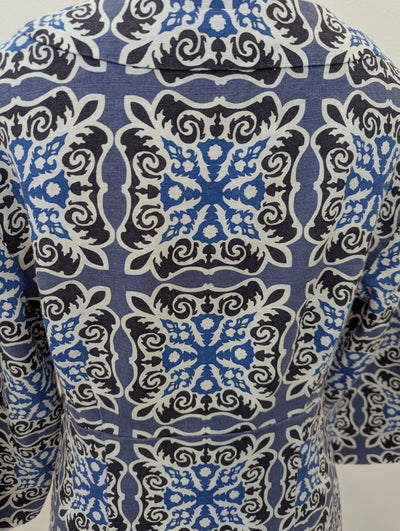 Boden Blue Print Linen Tunic 10