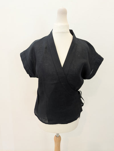 Q + D Linen Wrap Top 12