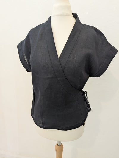 Q + D Linen Wrap Top 12