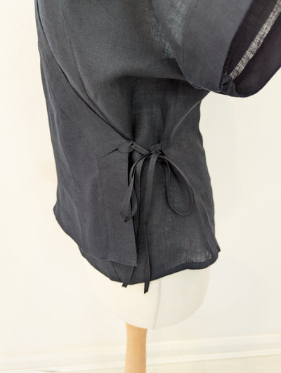 Q + D Linen Wrap Top 12