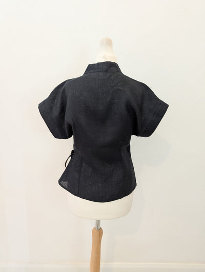 Q + D Linen Wrap Top 12