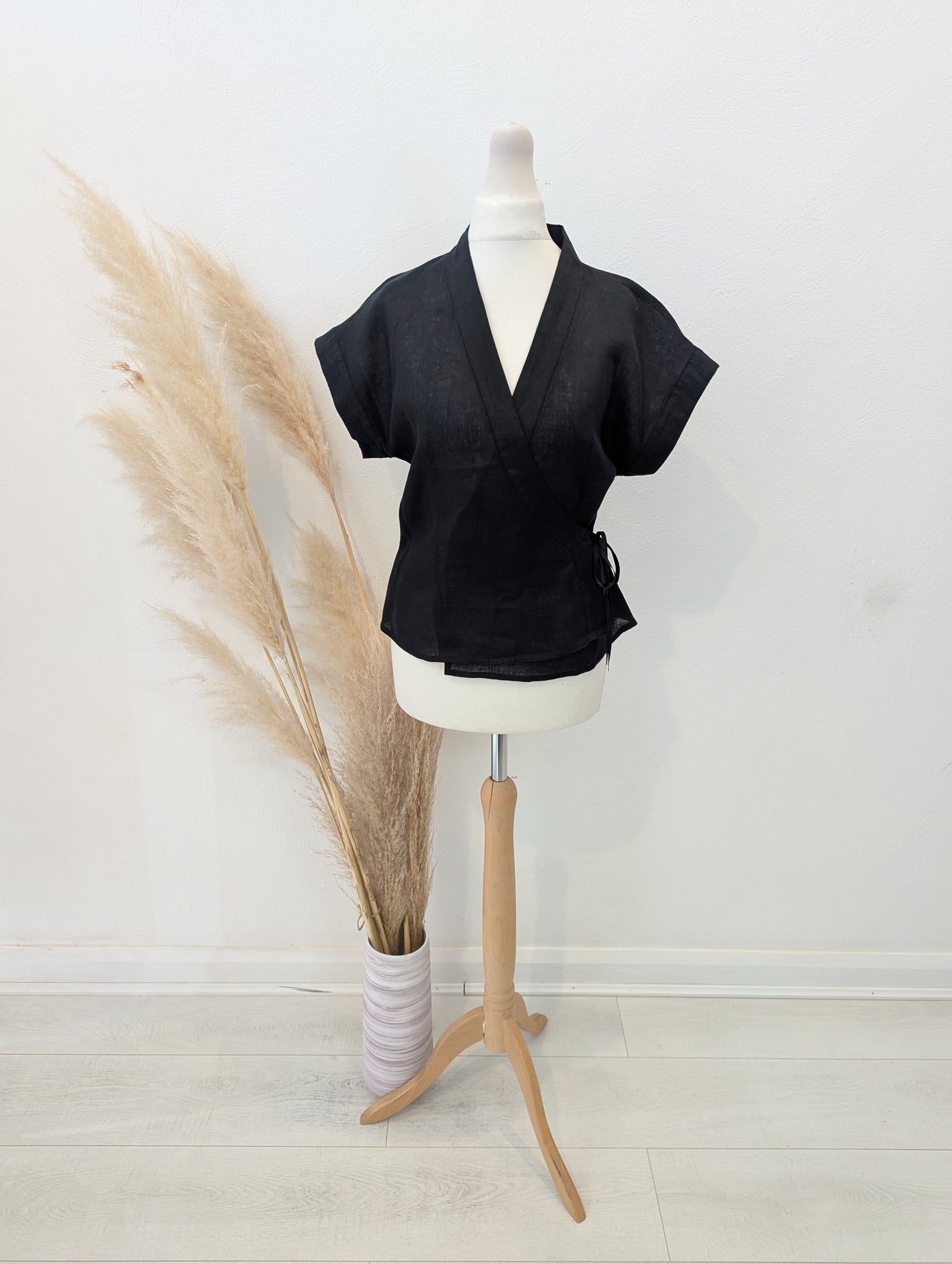 Q + D Linen Wrap Top 12