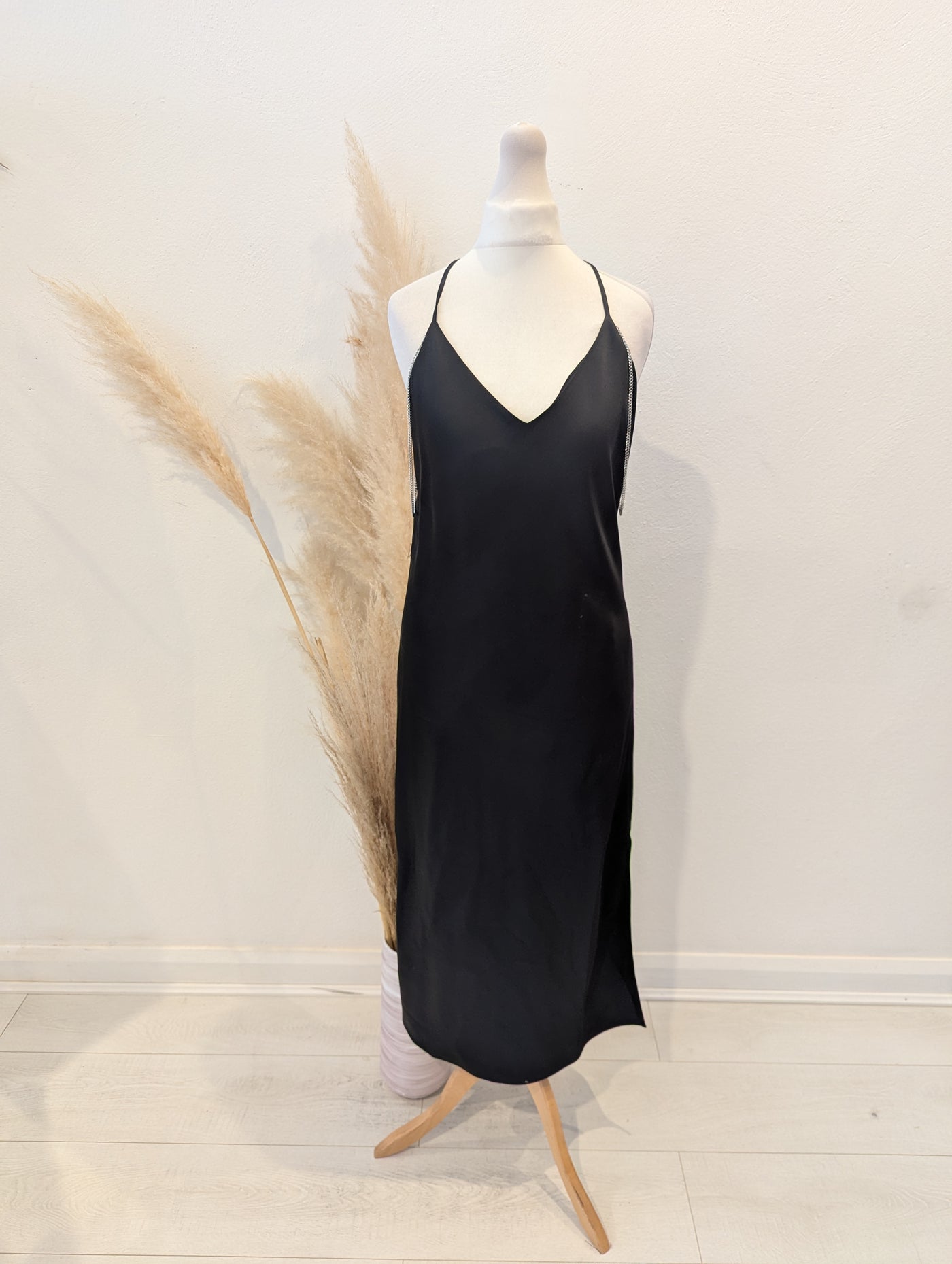 Boss satin dress with chain straps 6